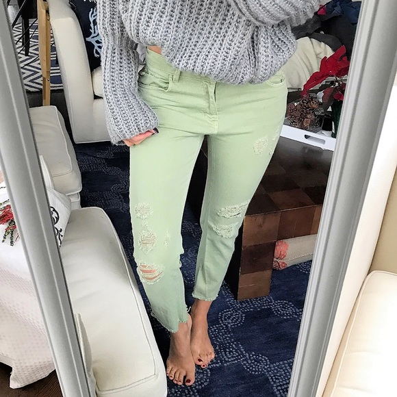 Zara Denim - ZARA Relaxed Basic Green Denim 🍃